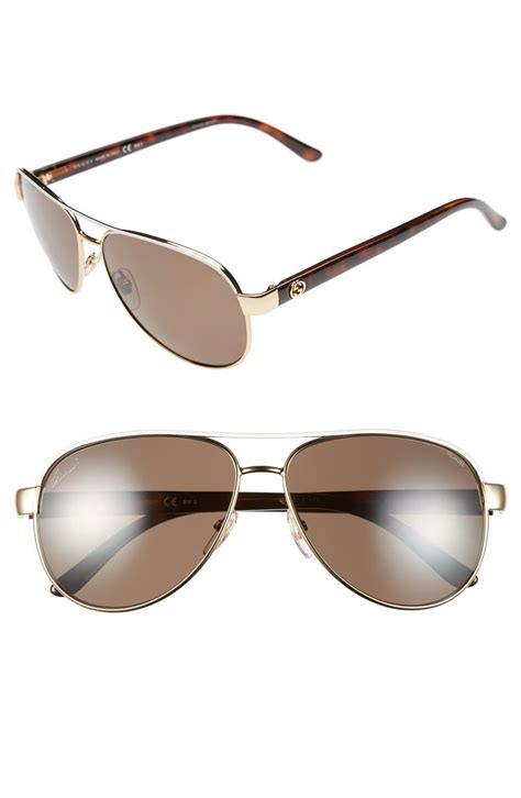 aviator gucci sunglasses women|Gucci 58mm polarized aviator sunglasses.